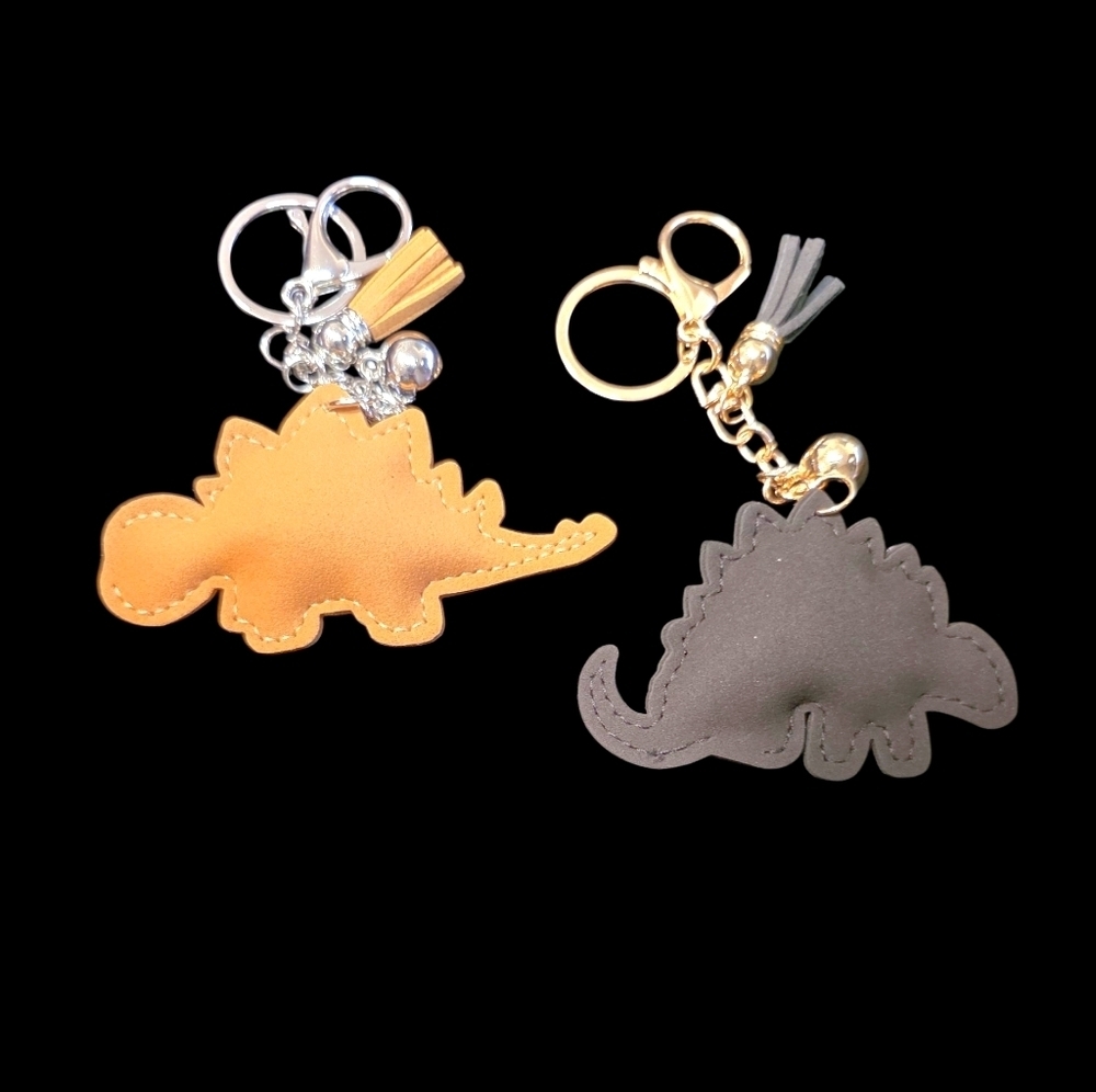 Sparkling Dinosaur Rhinestone Bag Charm - Keychain Set - Picture 3 of 3